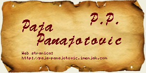 Paja Panajotović vizit kartica
